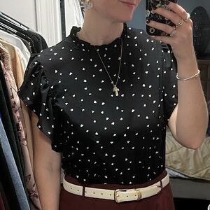 Black blouse with hearts